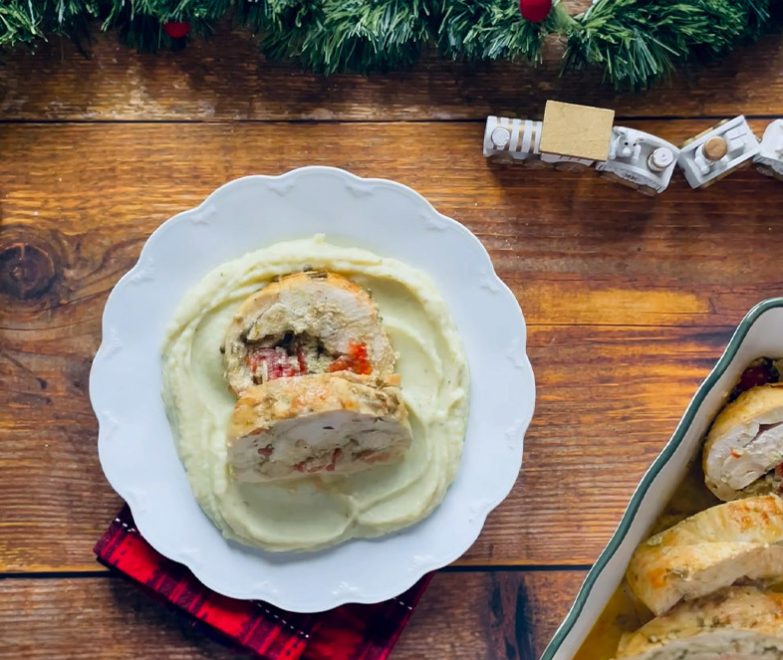 Γεμιστό-στήθος-γαλοπούλας-με-πουρέ-πατάτας-Mousline